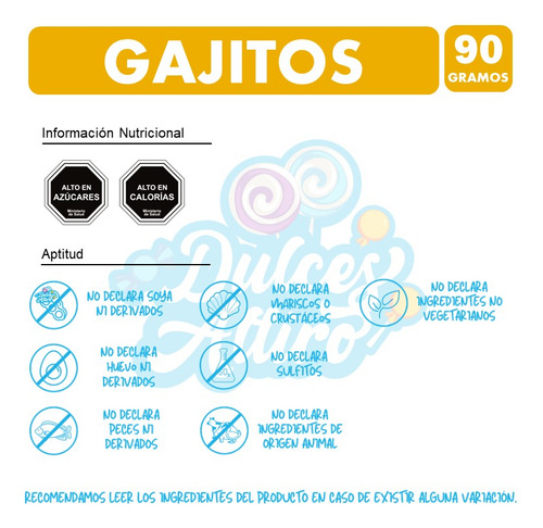 Gajitos Merello - Dulce Clásico De Infrancia(bolsa Con 90gr)