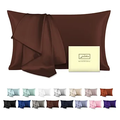 Funda De Almohada De Seda Tama o Estandar Color Marron Cuotas