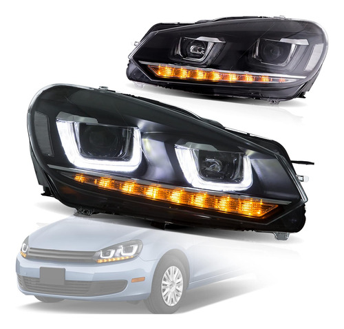 Conjunto De Faros Delanteros Led Para Volkswagen Golf Mk6 20