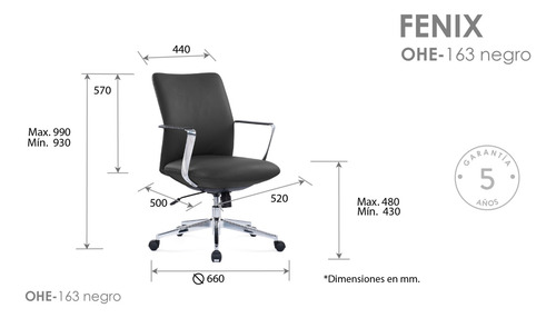 Silla Ejecutiva Para Oficina Ergonómica Respaldo Medio Fenix