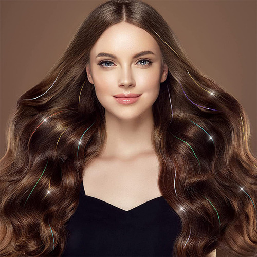 W Set De Oropel Con Clip: Extensiones Con Purpurina Para