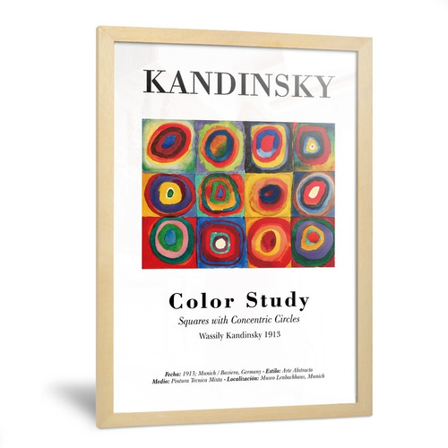 Cuadro Kandinsky Estudio De Color Círculos Colores 20x30cm