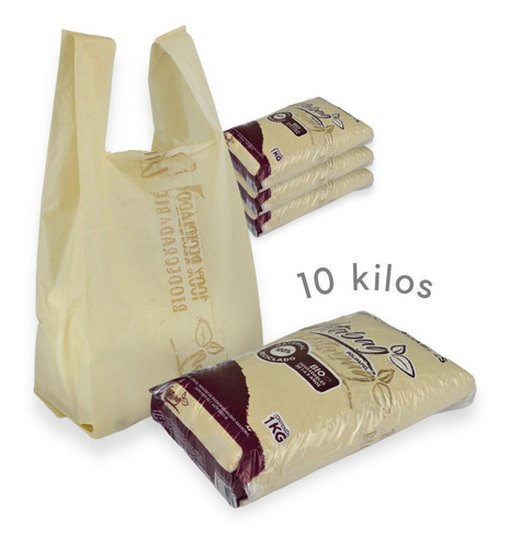 10 Kilo De Bolsa Camiseta Biodegradable Impresión Genérica