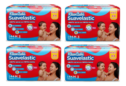 Pañal Kleenbebe Suavelastic Etapa 3 - Caja Con 176 Pañales