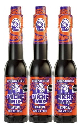 3 Salsa Mezcla Miche Mix Con Sal Picante Especias 240ml C/u