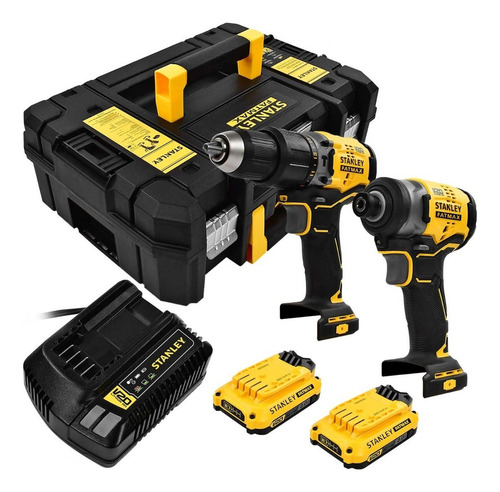 Rotomartillo Sbd715 + Llave De Impacto Brushless Stanley Color Amarillo/Negro