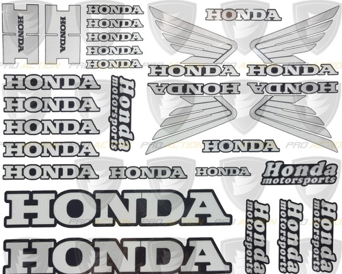 Stickers Calcomanías Plantillas Reflejantes Honda Blanco