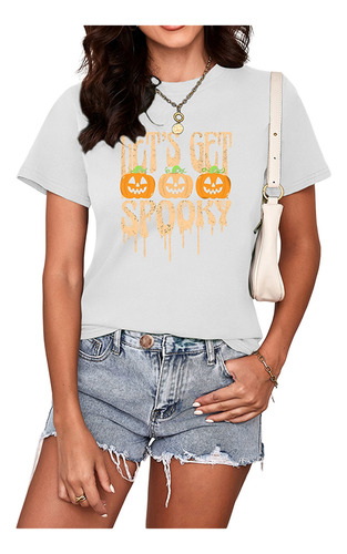 Camiseta De Halloween Para Mujer, Camiseta Corta Redonda Pum