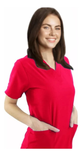Filipina Mujer Bata Blusa Tela Antifluidos V Ajustable 