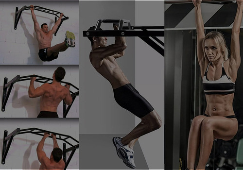 Barra Dominadas Pared Crossfit Multi Agarre 500k + Ganchos