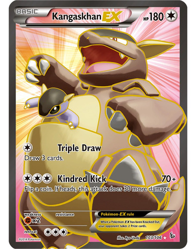 Cartas Pokemon Kangaskhan Ex 103/106 Full Art Flashfire Flf