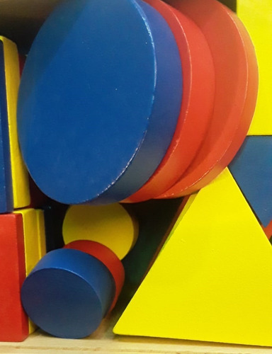 Montessori Juego Atributos Bloques Lógicos Madera