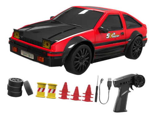 Modelo De Coche De Derrape A Escala 1/24, Negro Rojo