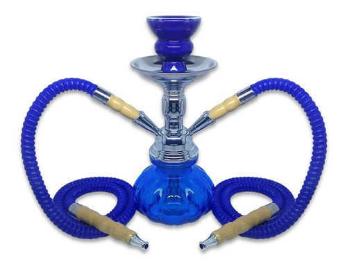 Imagen 1 de 9 de Kit Narguile Azul Hookah 2 Puestos Shisha + Insumos