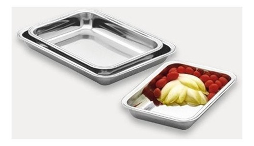 Fuente Bandeja Asadera Fuento Bajo Acero Inox Carol 33 Cm