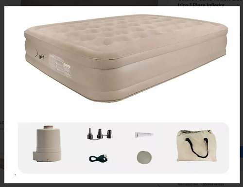Colchon Cama Inflable Electrico 1 Plaza Inflador Recargable