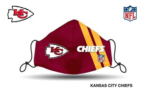 Mascarilla Nfl Kansas City Los Jefes Chiefs Futbol Americano