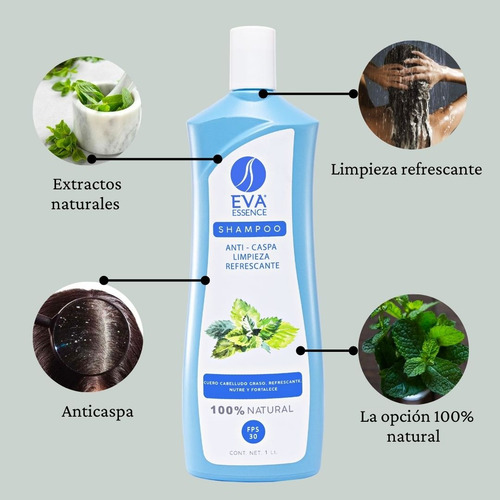 Kit Shampoo Y Acondicionador Anticaspa Eva Essence 1l