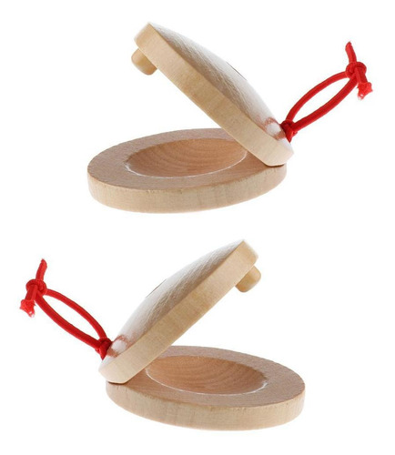 Imagen 3 de 11 de 5x Par De Castañuelas De Lisas Para Niños, Instrumentos De