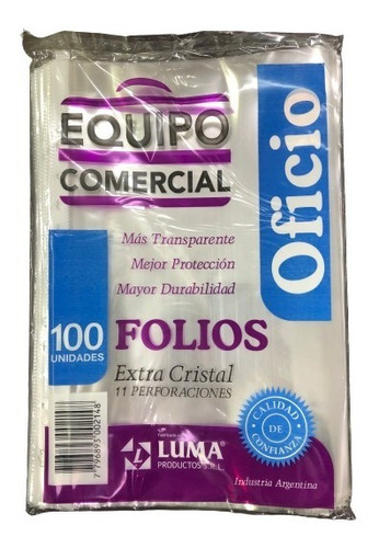 Folios Equipo Comercial Oficio X 1000 Borde Blanco