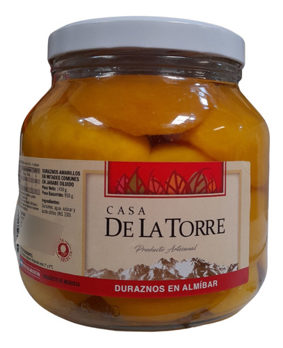 Duraznos Amarillos Mitades Jarabe *1.45kg Casa De La Torre