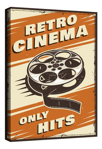 Cuadro Decorativo Canvas Poster Retro Cinema Color Poster Retro Cinema 8 Armazón Natural