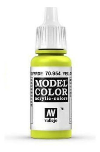 Vallejo Model Color 17ml Pintura Acrílica Color 78 Amarillo Verde 70.954