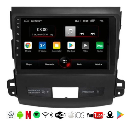 Imagem 2 de 10 de Central Multimidia Mitsubishi Outlander Aikon Android Wifi