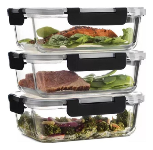Contenedor Hermético Rectangular 1040ml Glass Keep Comida