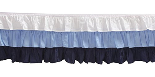 Bacati - Mix N Match Solid 3 Layer Ruffled Crib Skirt (white