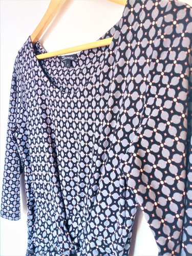Imagen 2 de 5 de Vestido Estampado Manga Larga, Marca Sassia Paris, Talla 2