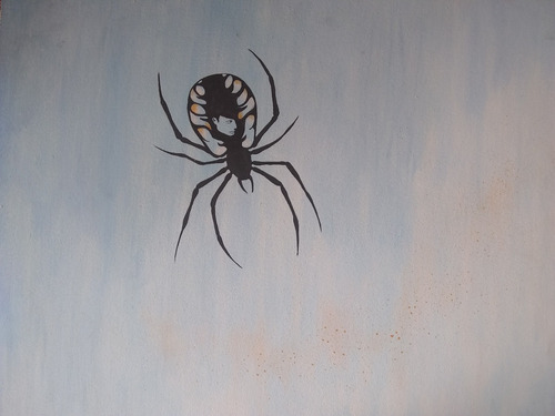 Cuadro Moderno Único 40x50 Pintado A Mano - Araña