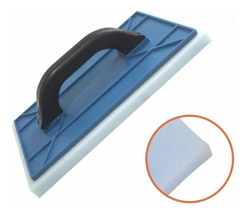 Desempenadeira Plástica Azul Com Espuma / Filtro 17x30cm