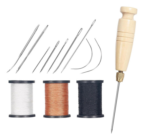 Hilo Encerado De Nailon Para Coser, Punzones De Costura Para