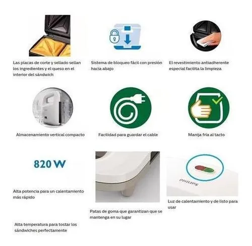 Sandwichera philips online hd2393