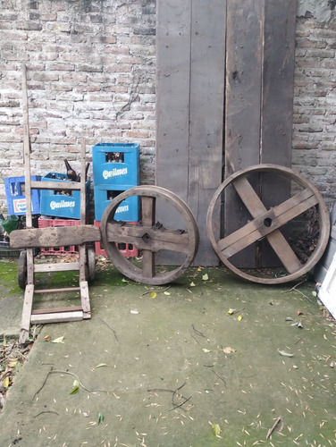 Antigua Rueda De Madera (Usado)