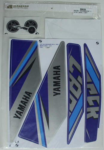 Kit Adesivo Jogo Faixas Yamaha Crosser 150 2019/20 Cor Azul