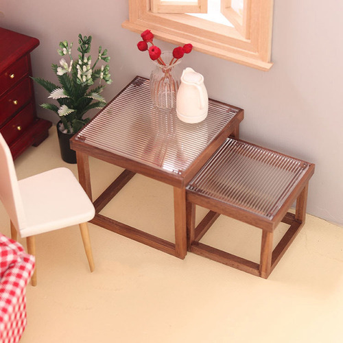 Mesa Auxiliar De Mesa De Café En Miniatura Con Forma De Casa
