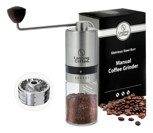 Lasting Coffee Molinillo De Caf Manual Con Rebaba De Acero I