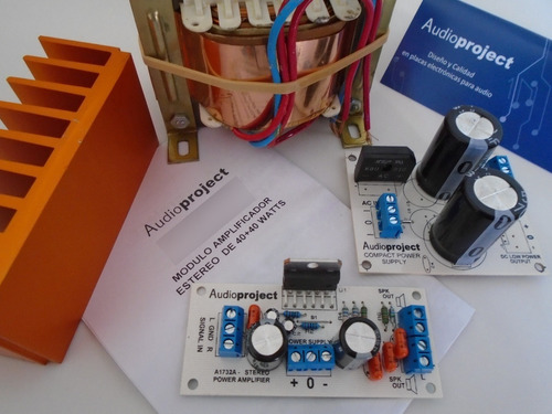 Imagen 5 de 7 de Modulo Amplificador Estereo 40+40 W C/fuente Trafo Disipador