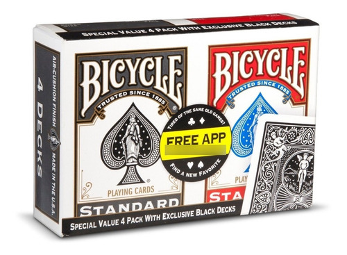 Imagen 2 de 2 de Set 4 Barajas Bicycle Cartas Profesionales Envío Gratis
