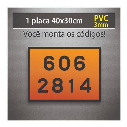 Placa Rótulo Risco E Onu - 40x30cm - Nbr 7500 - Pvc 3mm