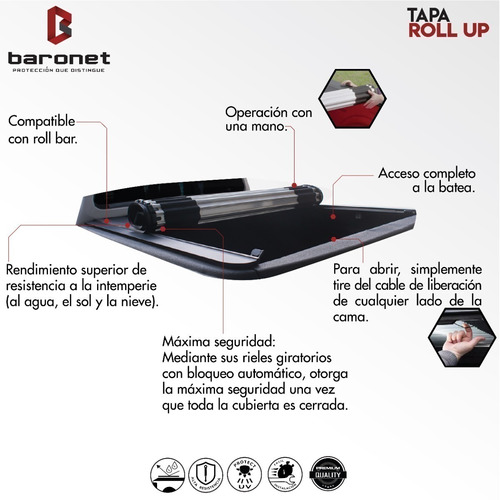 Tapa Roll Up Mitsubishi L200 2016-2019 Doble Cabina 