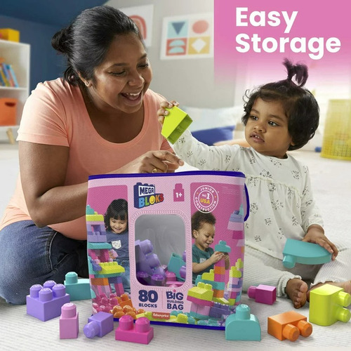 Mega Bloks Fisher-price Toy Blocks Con Almacenamiento 80 Pzs