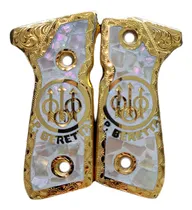 Comprar Cacha Beretta Logo Beretta Con Chapa De Oro Y Tornillos