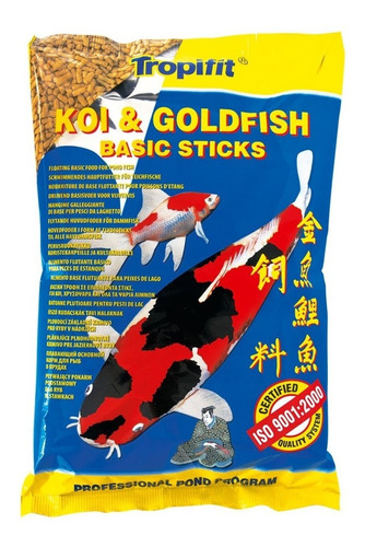 Tropical Koi Goldfish Basic Sticks 90g Ração P/ Carpas C/