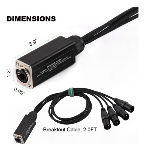 Snake De Audio De 4 Canales, Extensor Xlr De 3 Pines, Dmx512