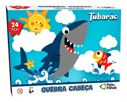 Quebra- Cabeça Infantil Puzzle Tubarão 24 Pçs Jogo Educativo