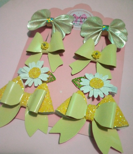 Set Lazos Pinza Y Colitas Para Niñas