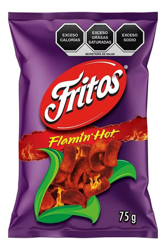 4 Botana Fritos Flamin Hot Sabor Queso Chile Y Limón 75g C/u